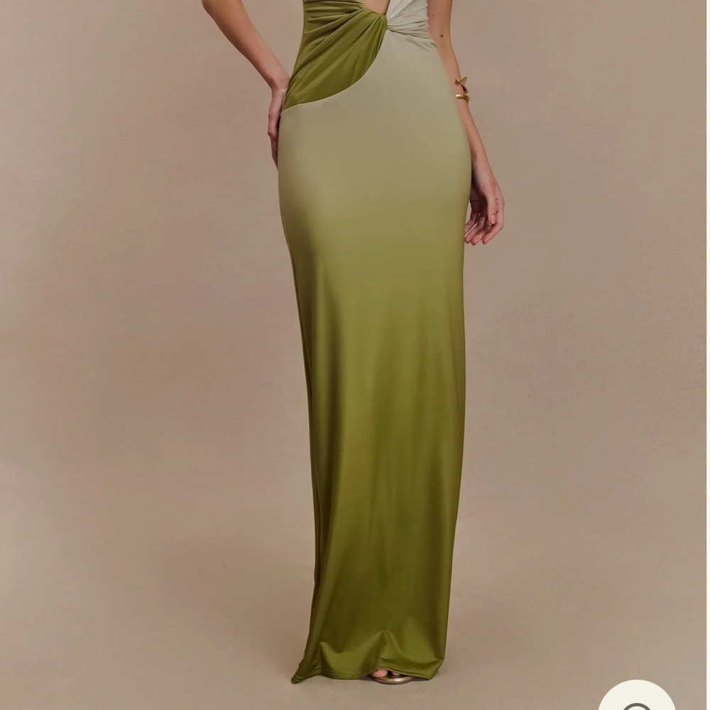 Meshki Olive Green Gradient Maxi Dress